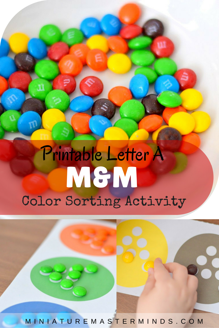 Printable Letter A M&m Color Sorting Activity â Miniature Masterminds